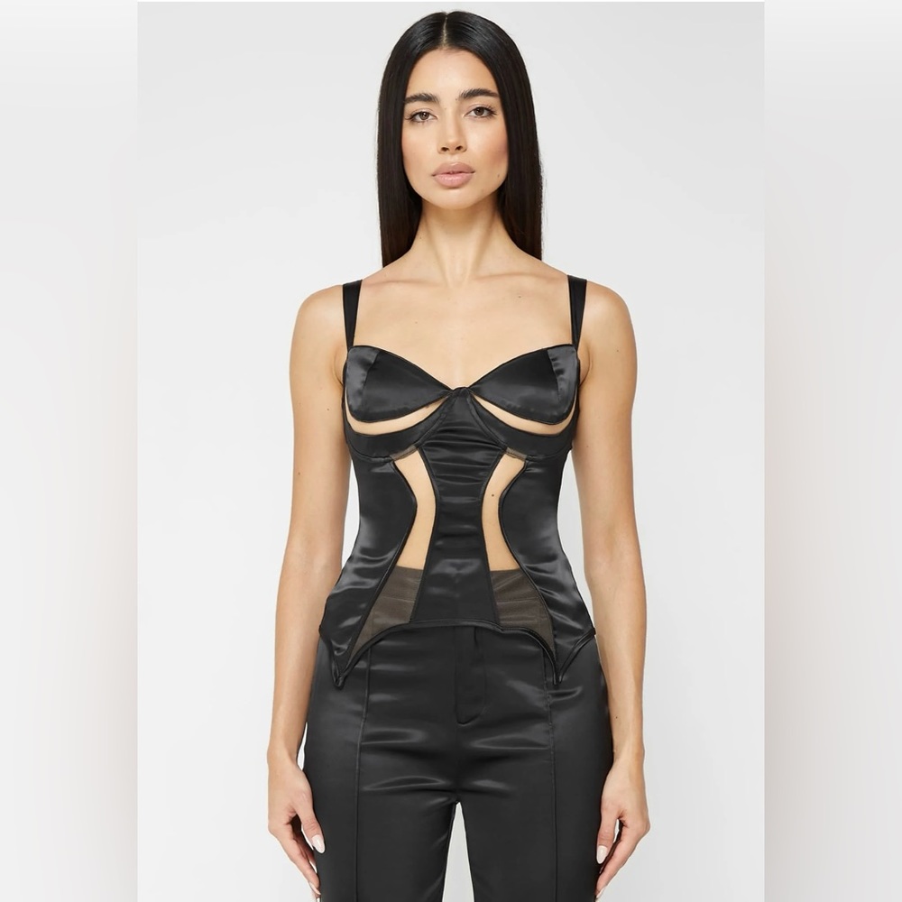 Maniere De Voir Mesh Contour Corset